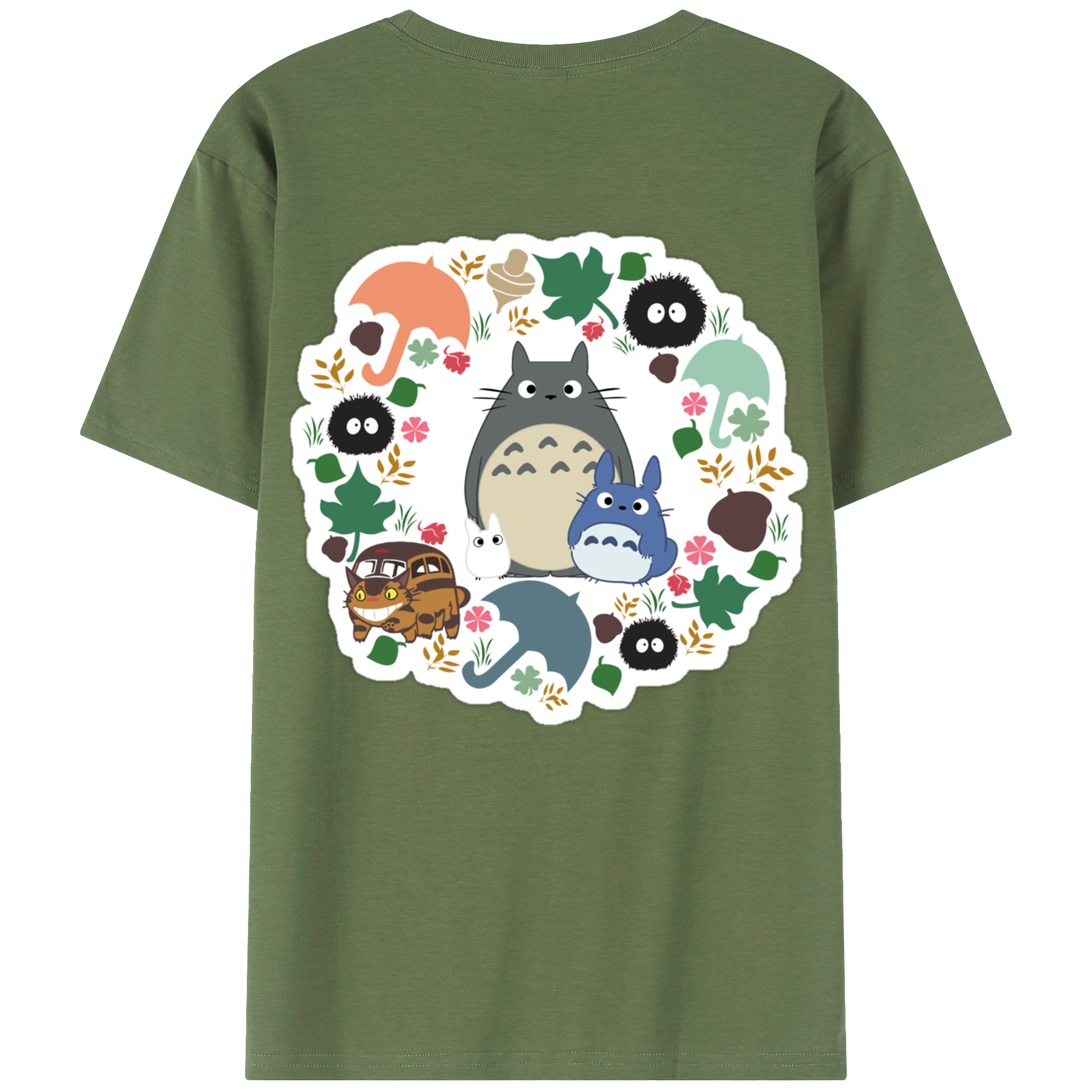 （画像用） となりのトトロ 草壁メイ 草壁サツキ My Neighbor Totoro Satsuki Kusakabe Mei Kusakabe 綿100％ メンズ半袖Tシャツ（バックプリント） 通気性